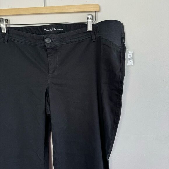 NWT Gap Maternity Best Girlfriend Inset Panel Black Khaki Pants Size 16 - Picture 4 of 10